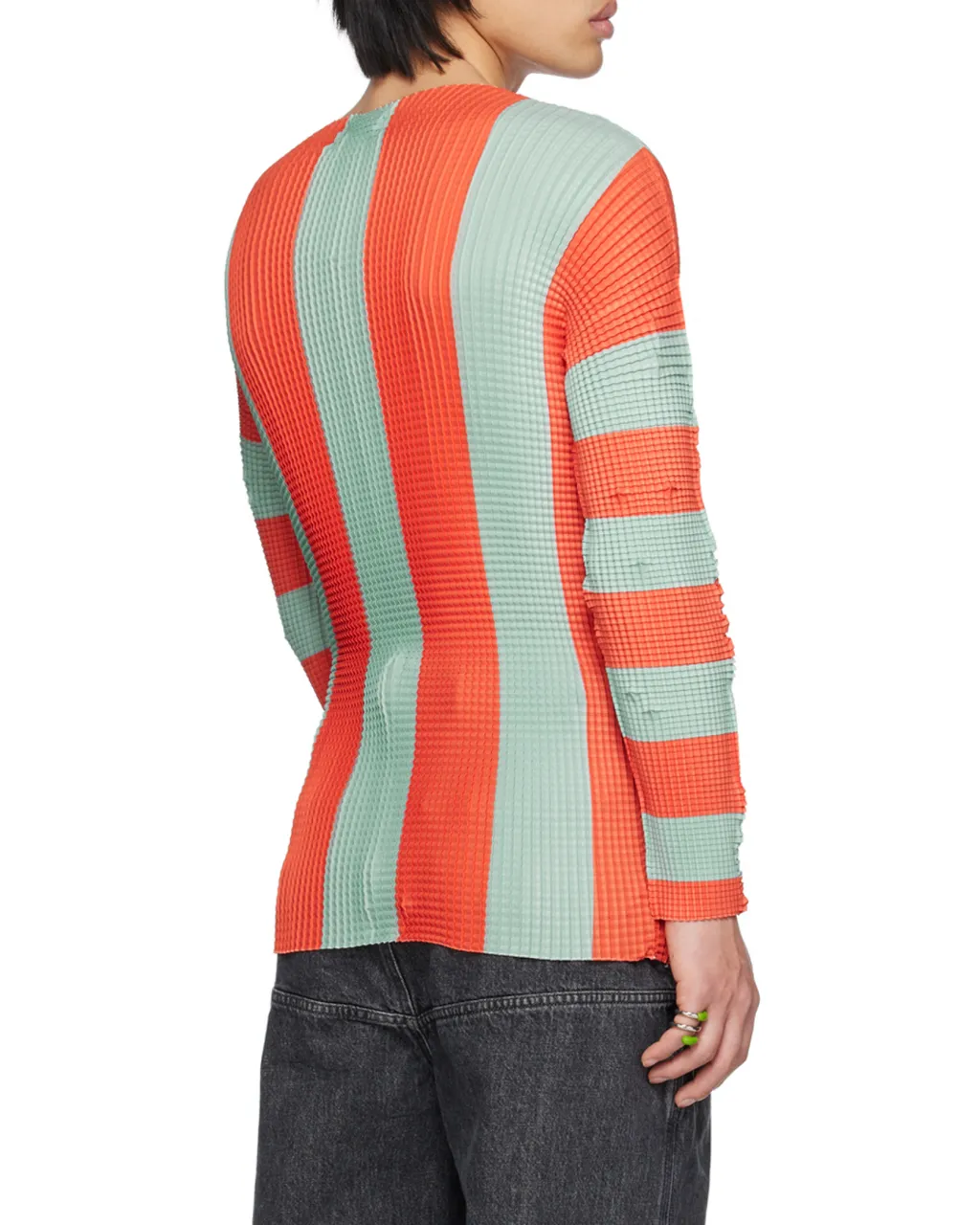 Pleated Striped T- Shirt
