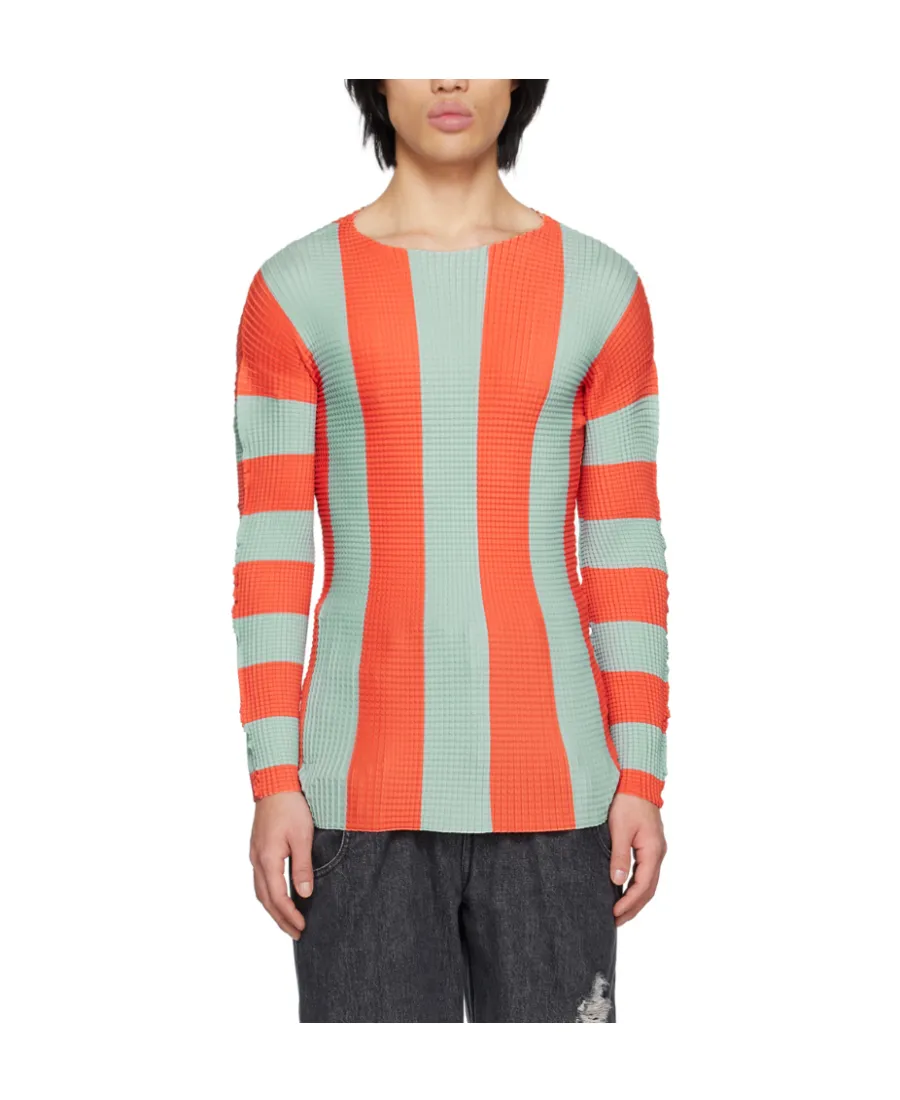 Pleated Striped T- Shirt