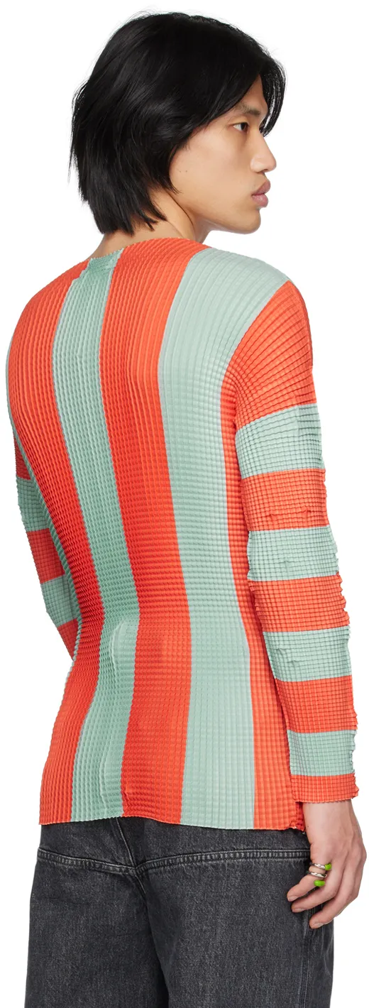 Pleated Striped T- Shirt