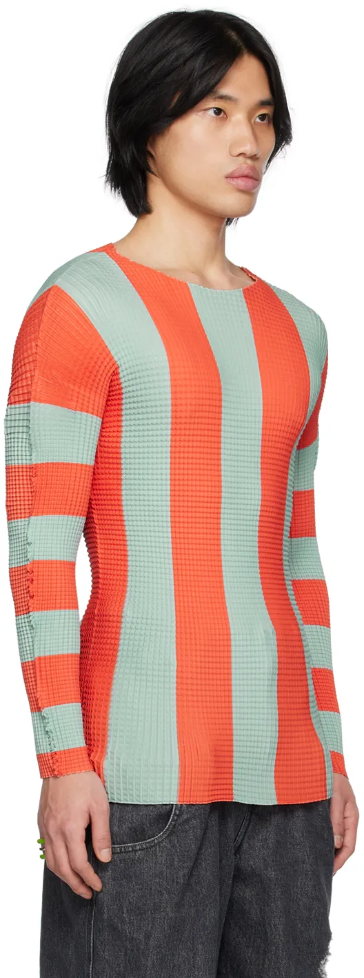 Pleated Striped T- Shirt