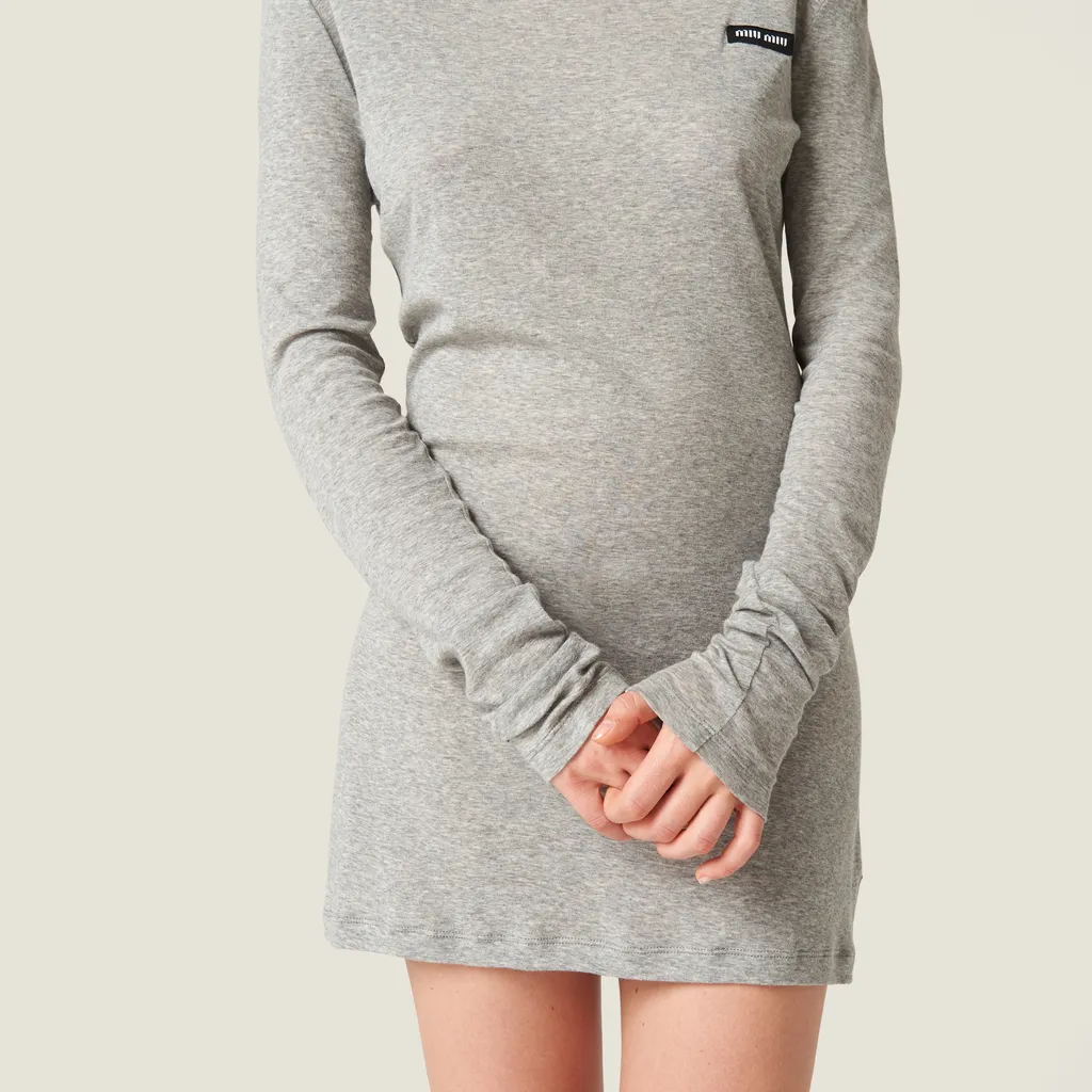 Ribbed Knit Jersey Dress