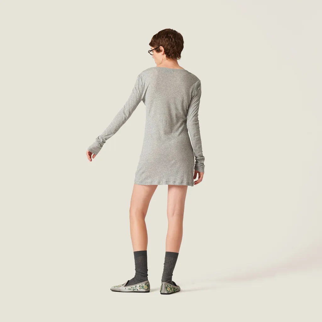 Ribbed Knit Jersey Dress