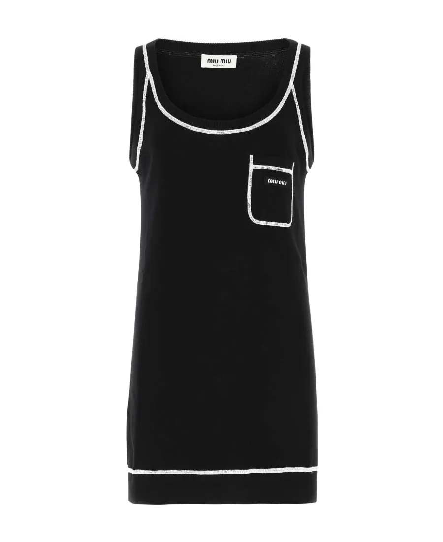 Contrast Stitching Mini Dress