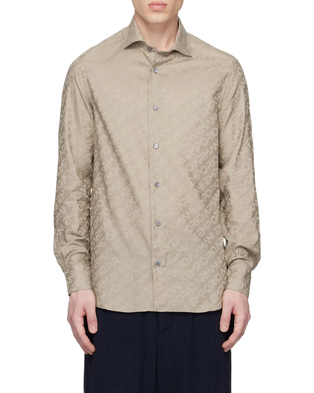 Full-Length Logo Jacquard Shirt