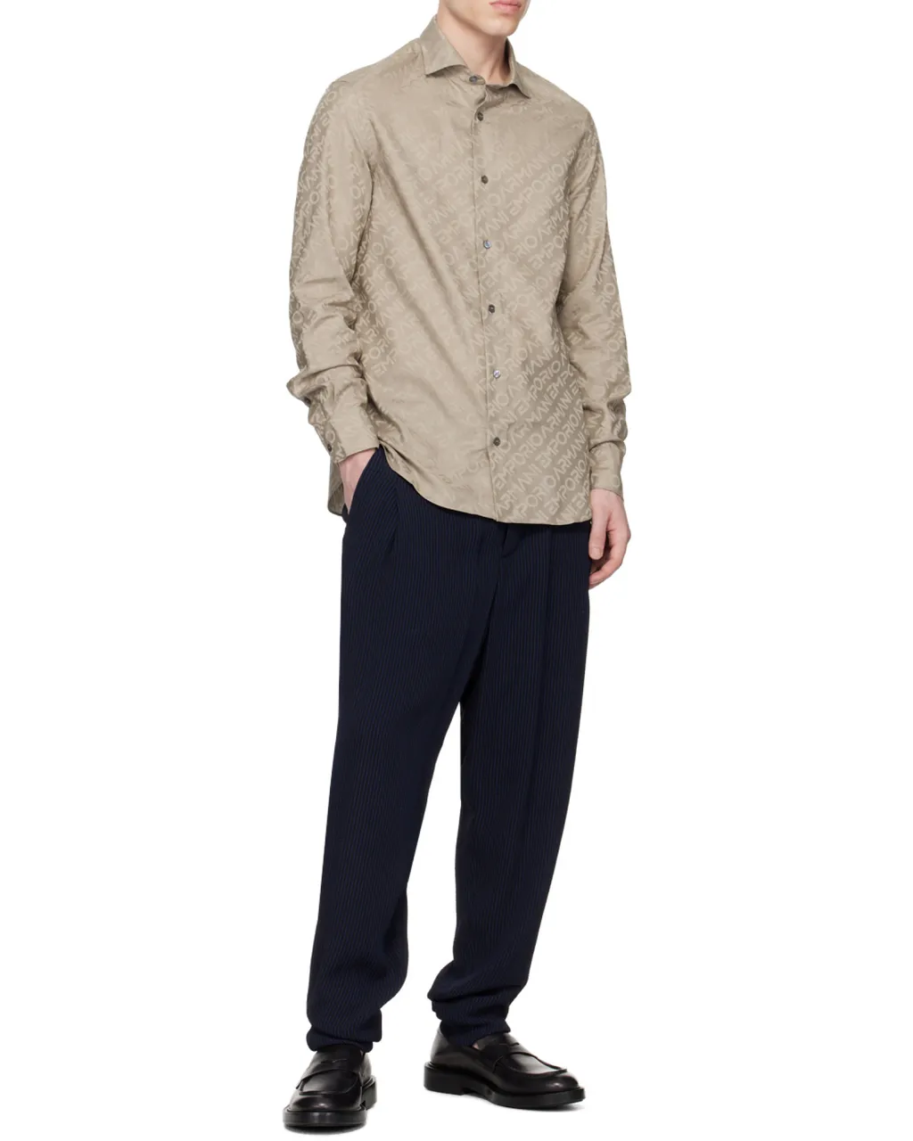 Full-Length Logo Jacquard Shirt
