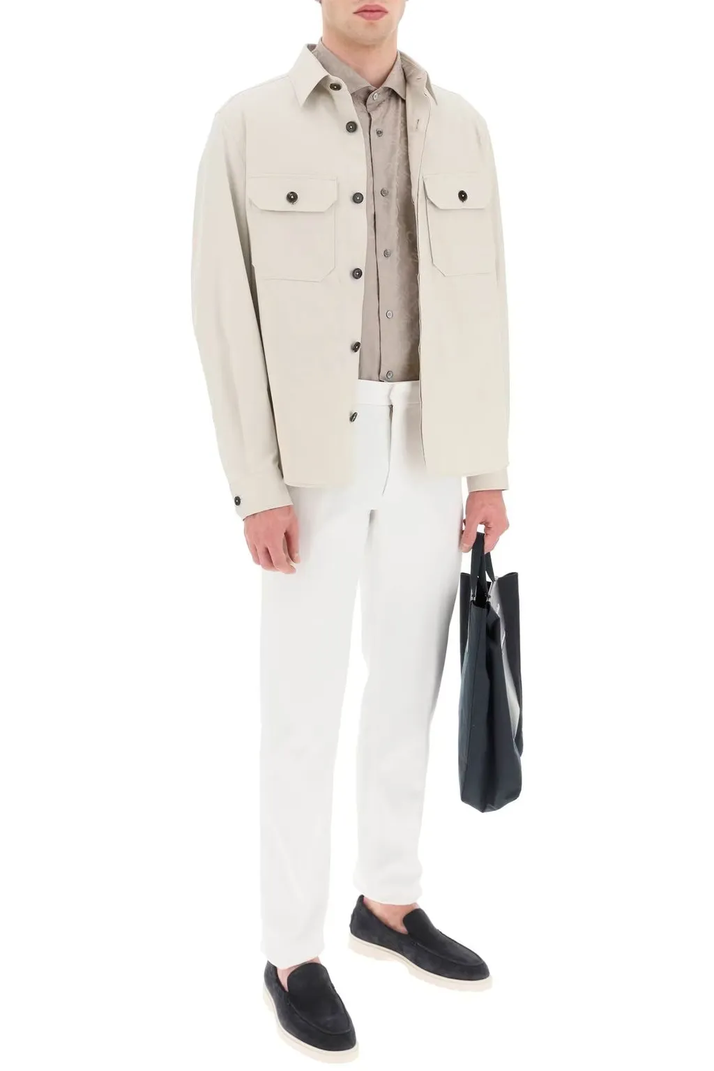 Full-Length Logo Jacquard Shirt