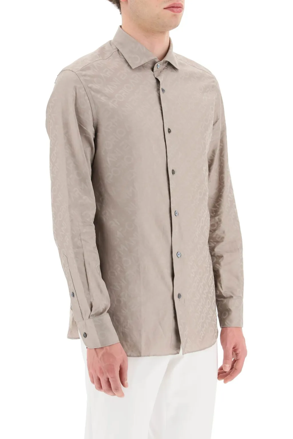 Full-Length Logo Jacquard Shirt