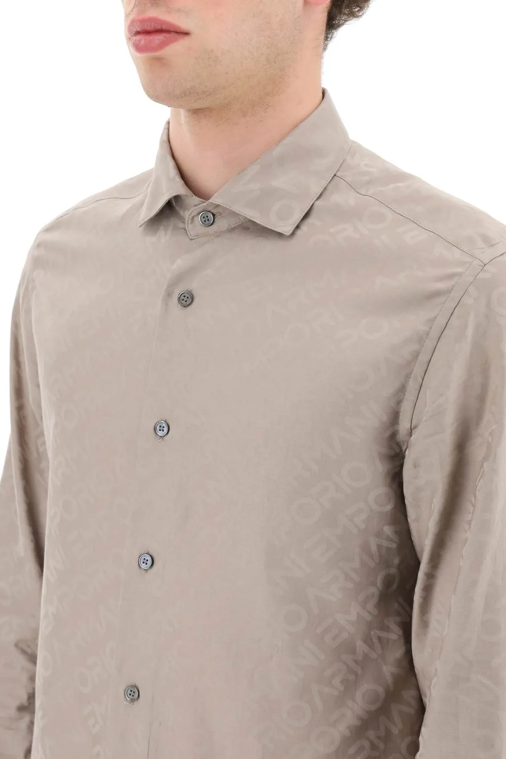 Full-Length Logo Jacquard Shirt