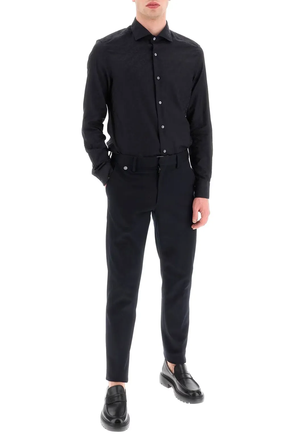 Embossed-Pattern Shirt