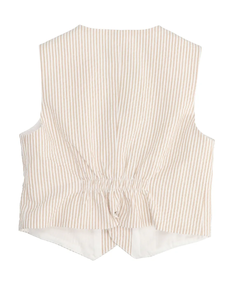 Il Gufo Striped V-Neck Waistcoat