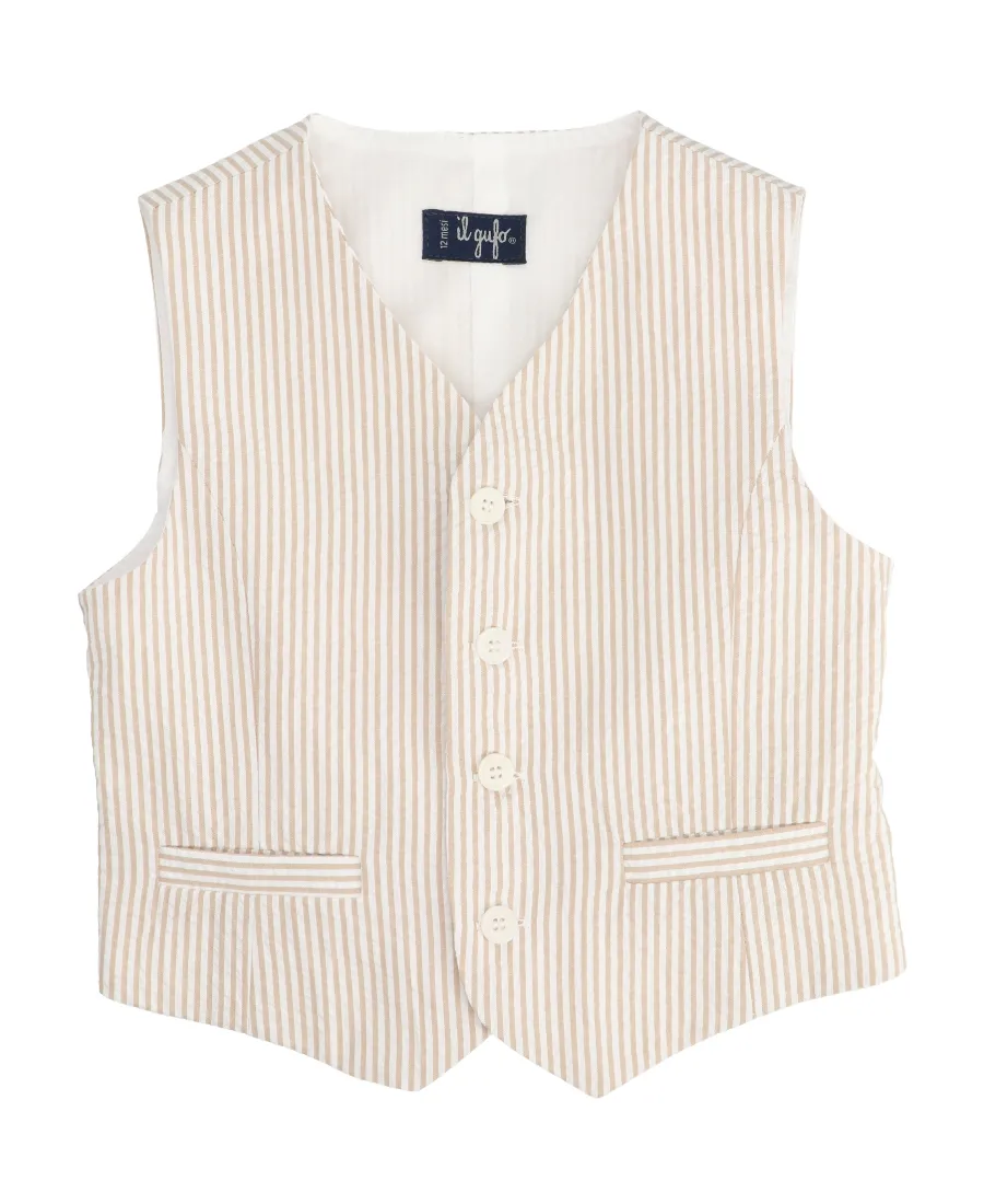 Il Gufo Striped V-Neck Waistcoat