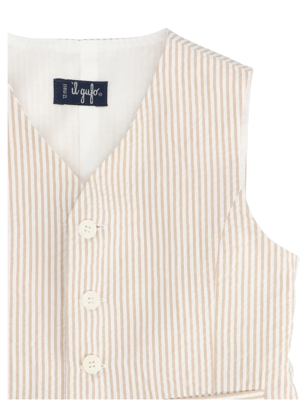 Il Gufo Striped V-Neck Waistcoat