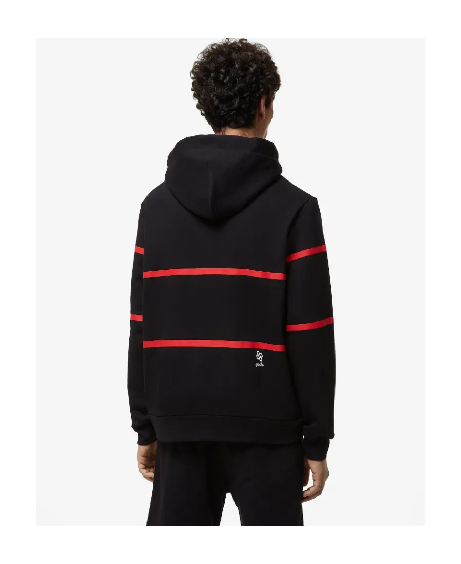 Stripe-Print Zip-Up Hoodie