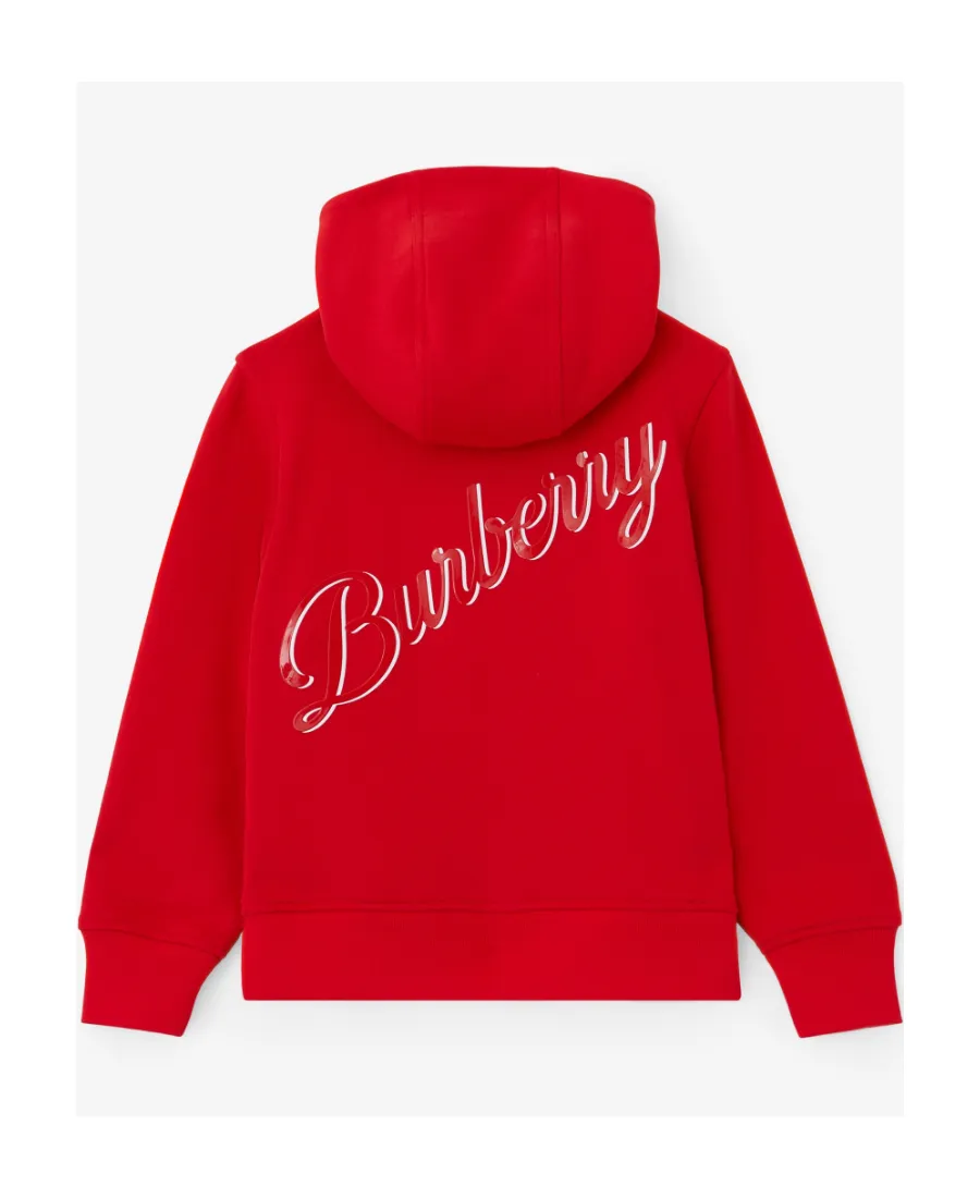 Logo Script-Print Zipped Hoodie