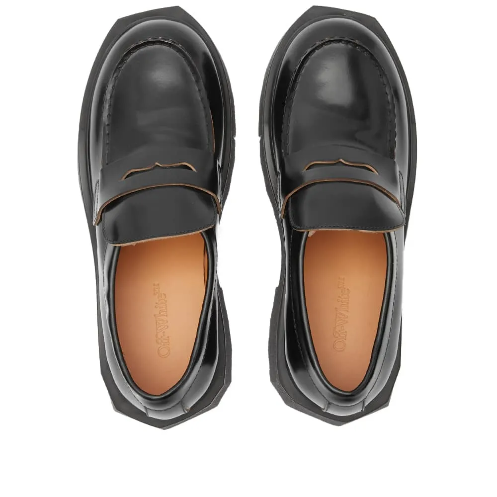 Off-White Tound Toe Slip-On Loafers