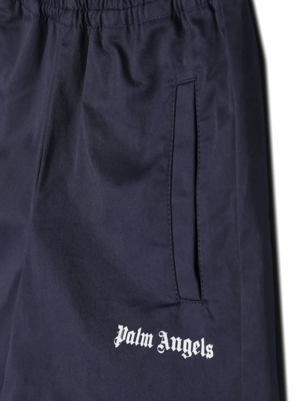 Palm Angels Kids Logo Printed High Waist Shorts