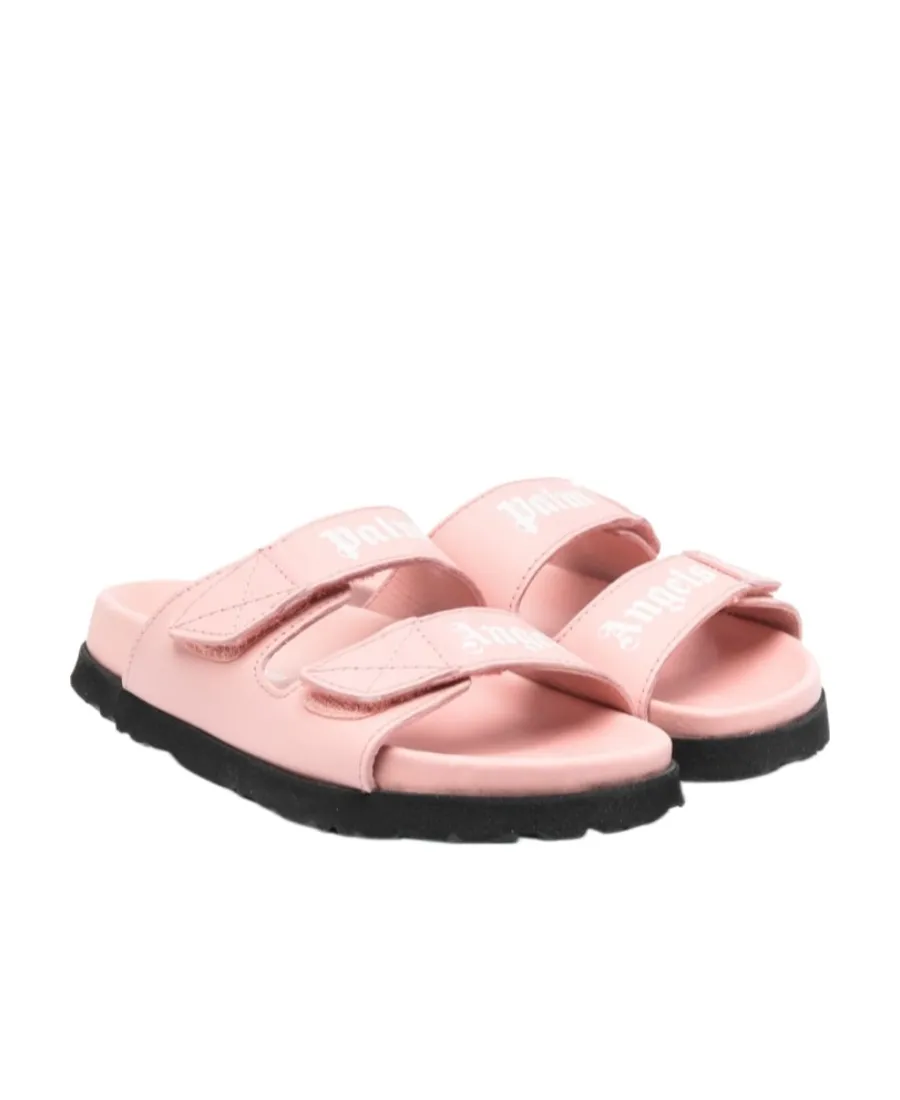 Palm Angels Kids Logo Printed Touch-Strap Fastened Sandals