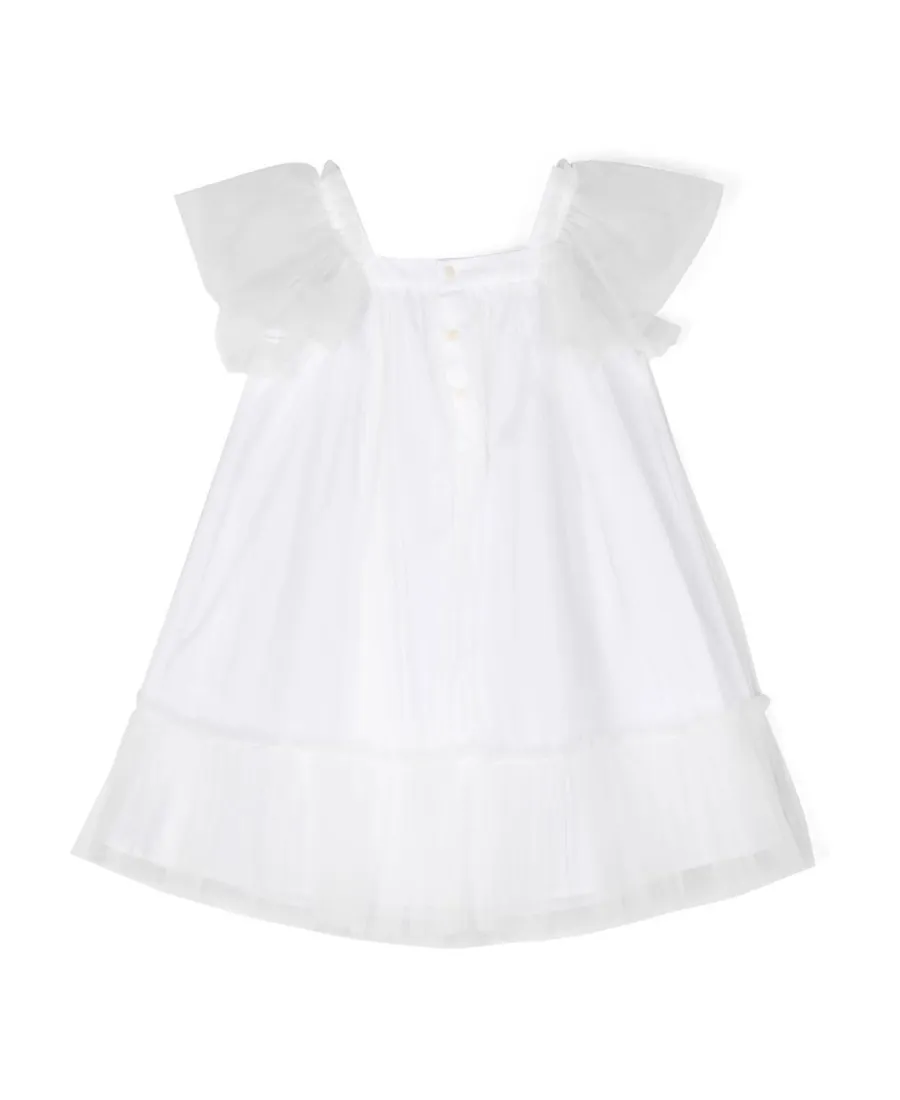 Ruffled-Detail Stretch-Cotton Dress