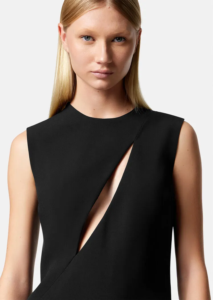 Versace Cut-Out Sleeveless Midi Dress