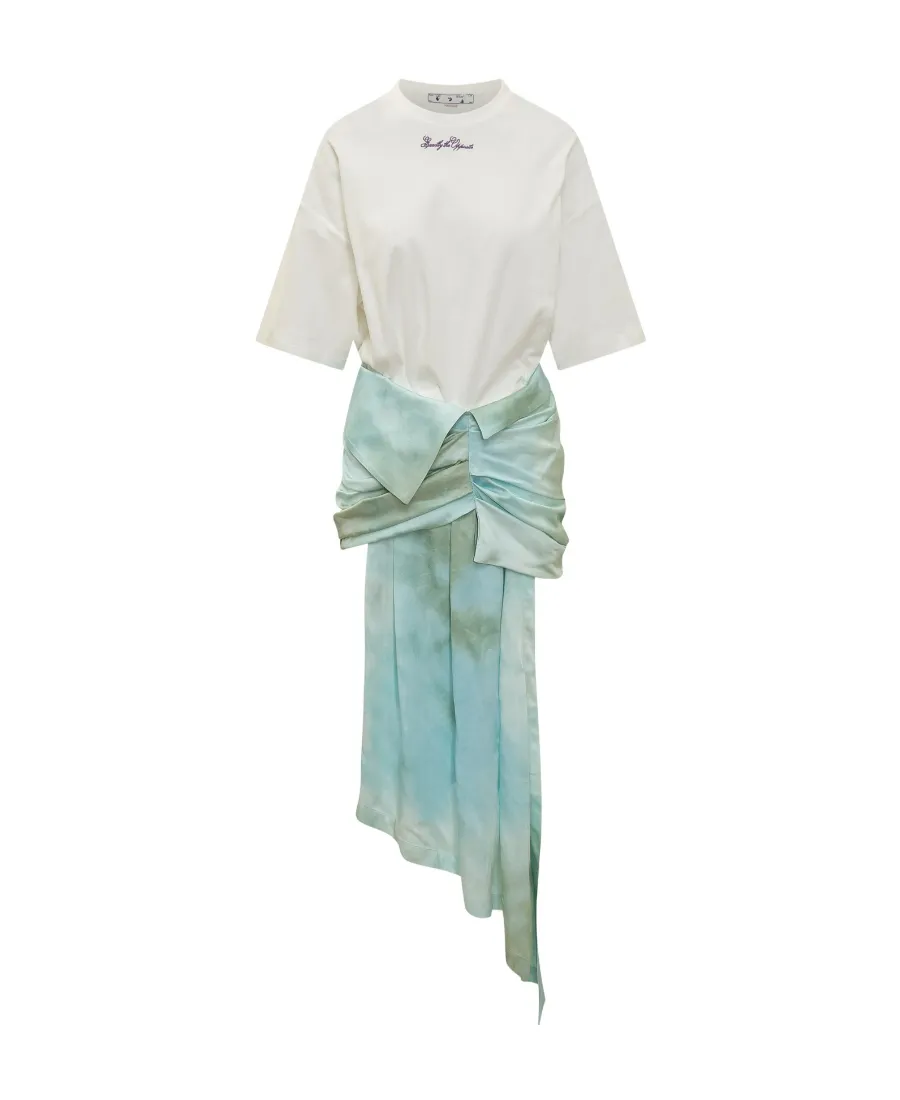 Off-White Bow-Detailed Tie-Dyed Dress