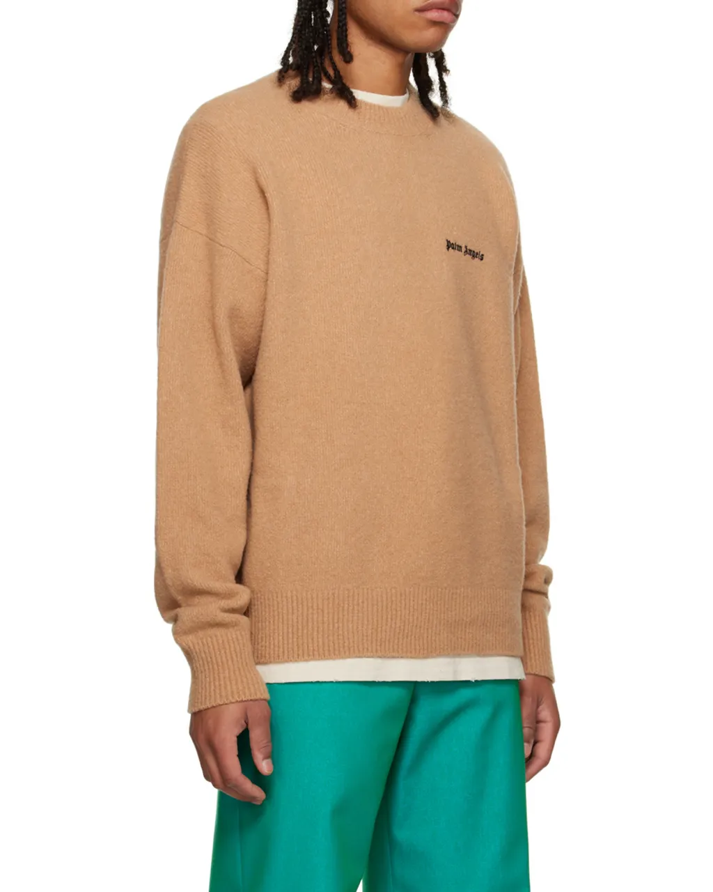 Palm Angels Logo Embroidered Knitted Jumper