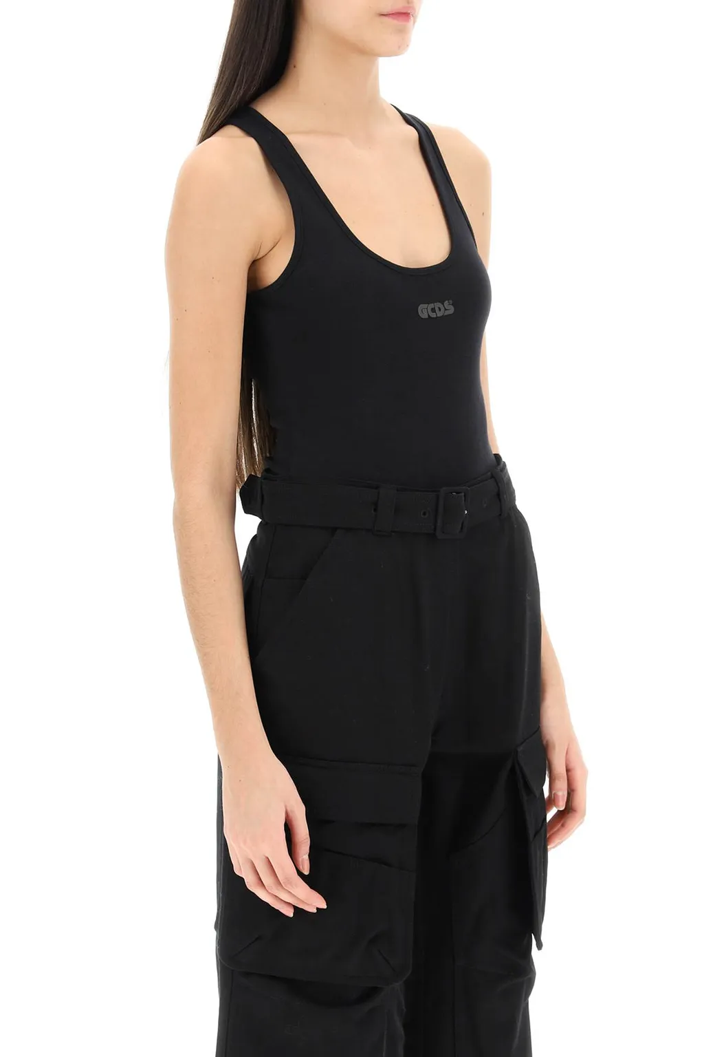 Logo-Print Sleeveless Bodysuit