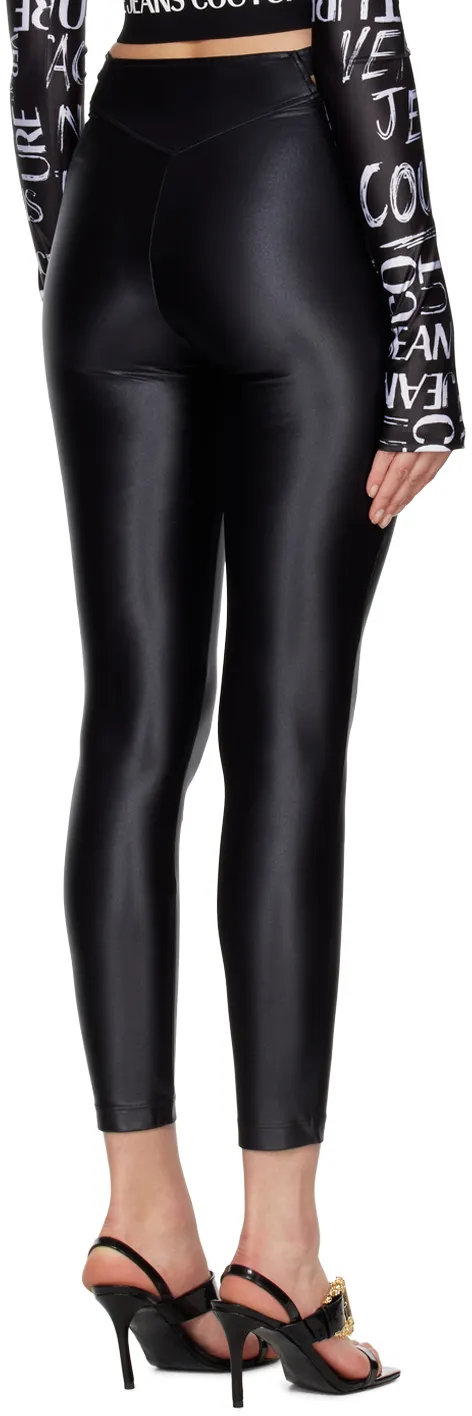 Polished-Finish Buckle-Detail Leggings