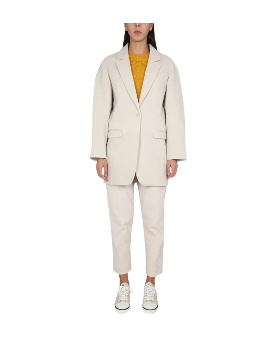 V-Neck Single-Button Coat