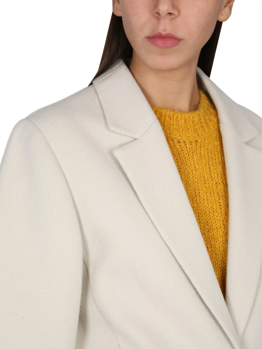 V-Neck Single-Button Coat