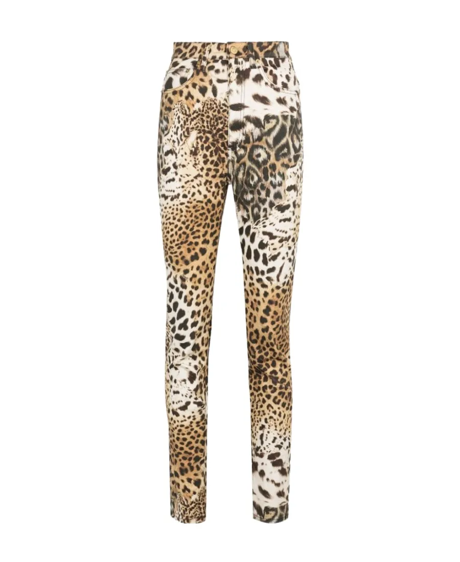 Leopard-Print Tapered-Leg Trousers