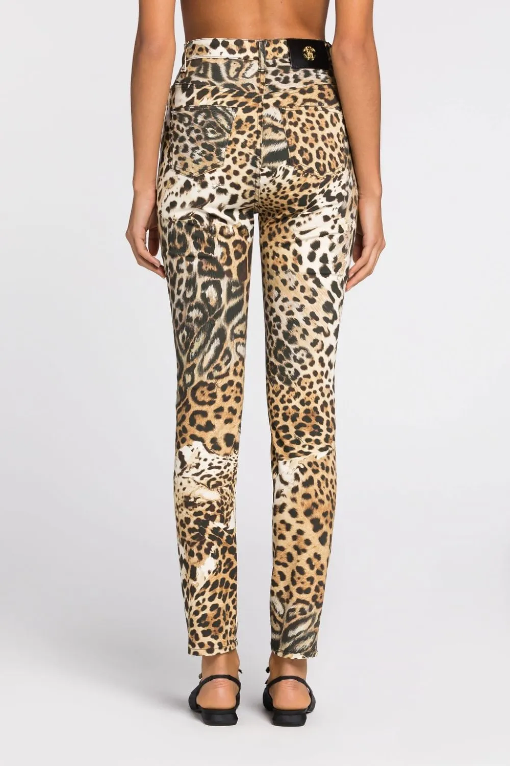 Leopard-Print Tapered-Leg Trousers