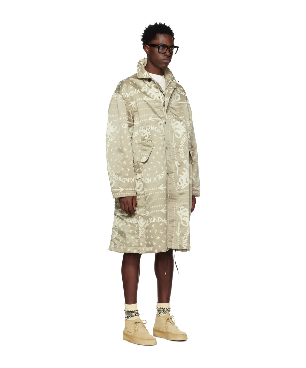Bandana Print Snap Zipper Coat
