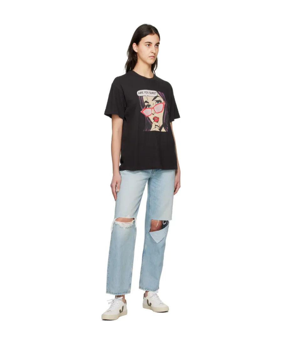 Ripped-Detail Straight-Leg Jeans