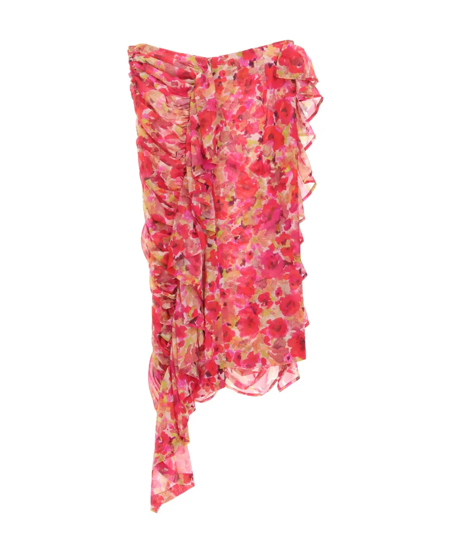 Pleated Printed Skirt