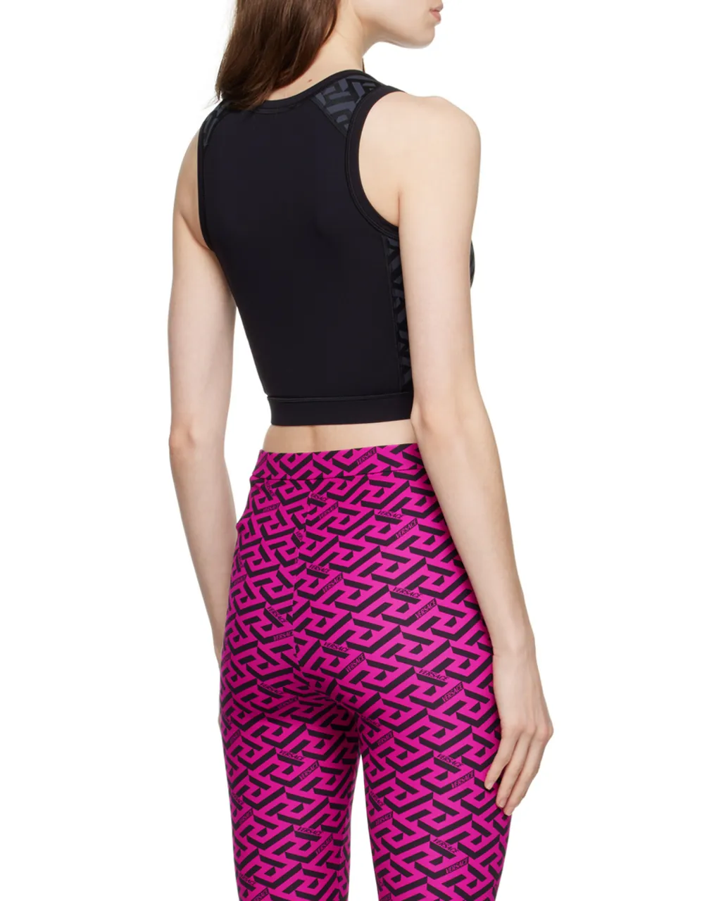 Black Greca Print Vest Top