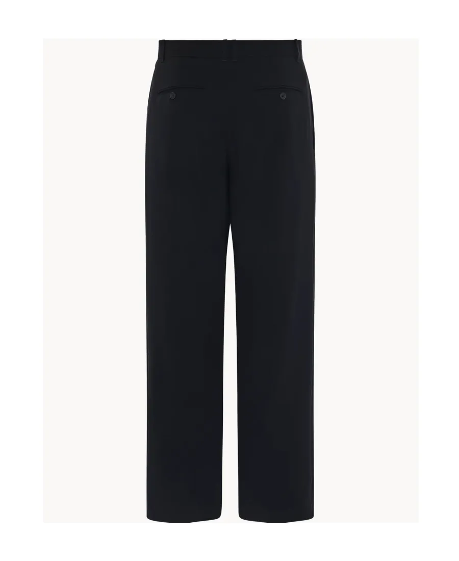 Pleated Straight-Leg Tailored Trousers