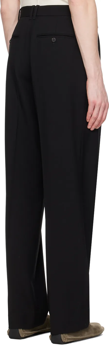 Pleated Straight-Leg Tailored Trousers