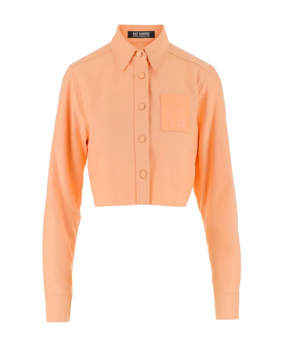 Raf Simons Frayed Hem Cropped Shirt