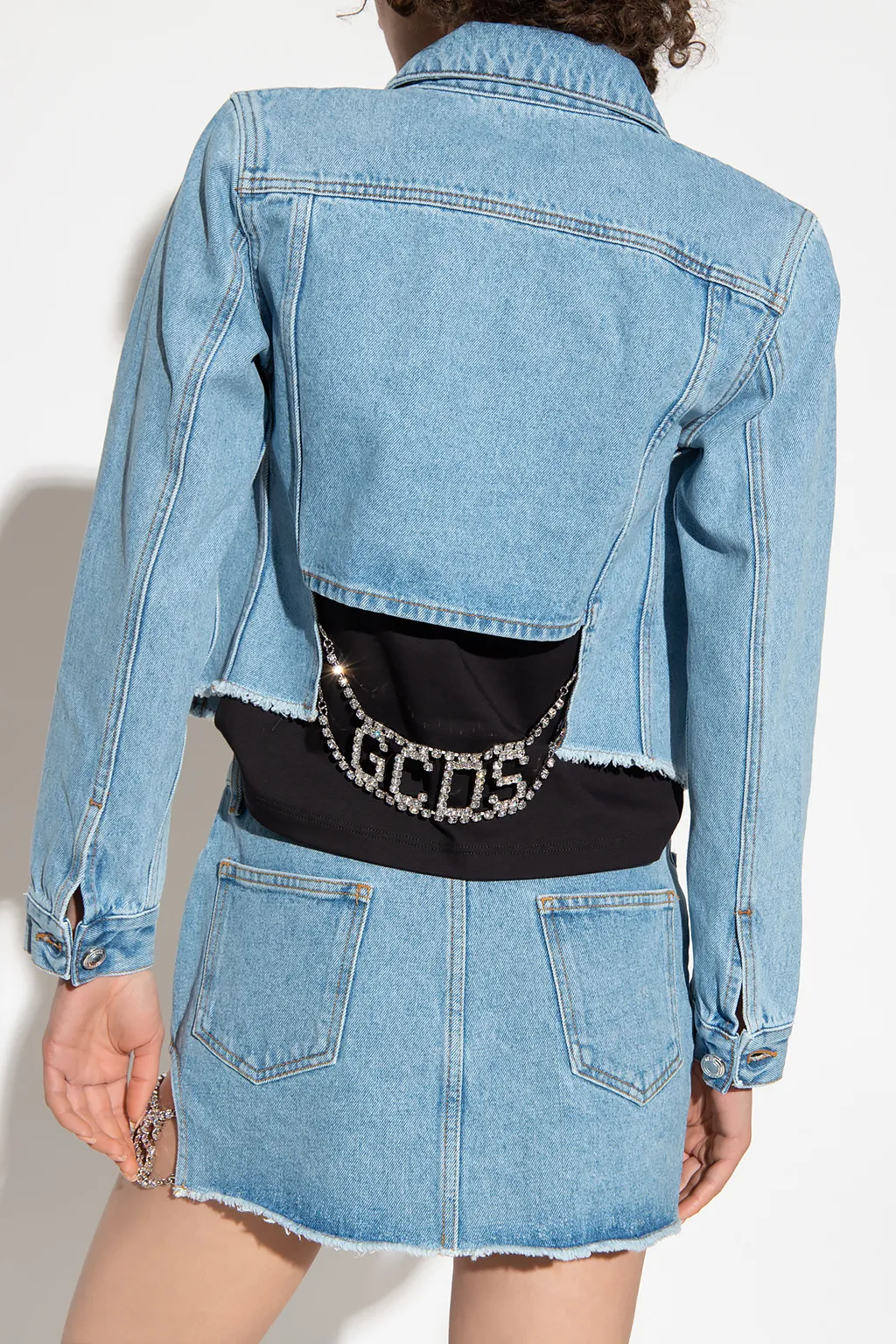 Logo-Plaque Cropped Denim Jacket