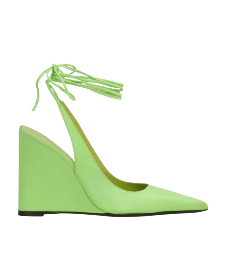 By Far Vaughn Tie-Fastening Wedge Pumps