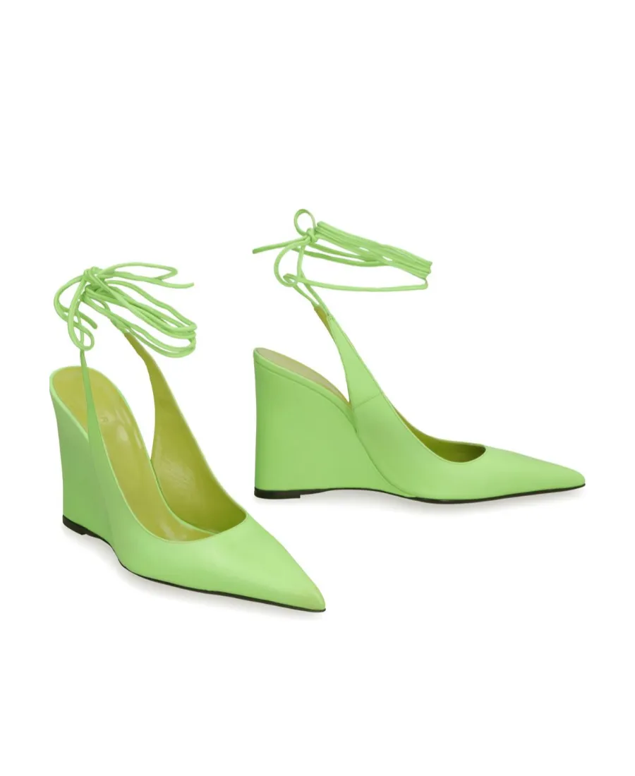 By Far Vaughn Tie-Fastening Wedge Pumps