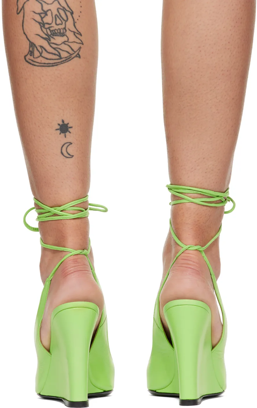 By Far Vaughn Tie-Fastening Wedge Pumps