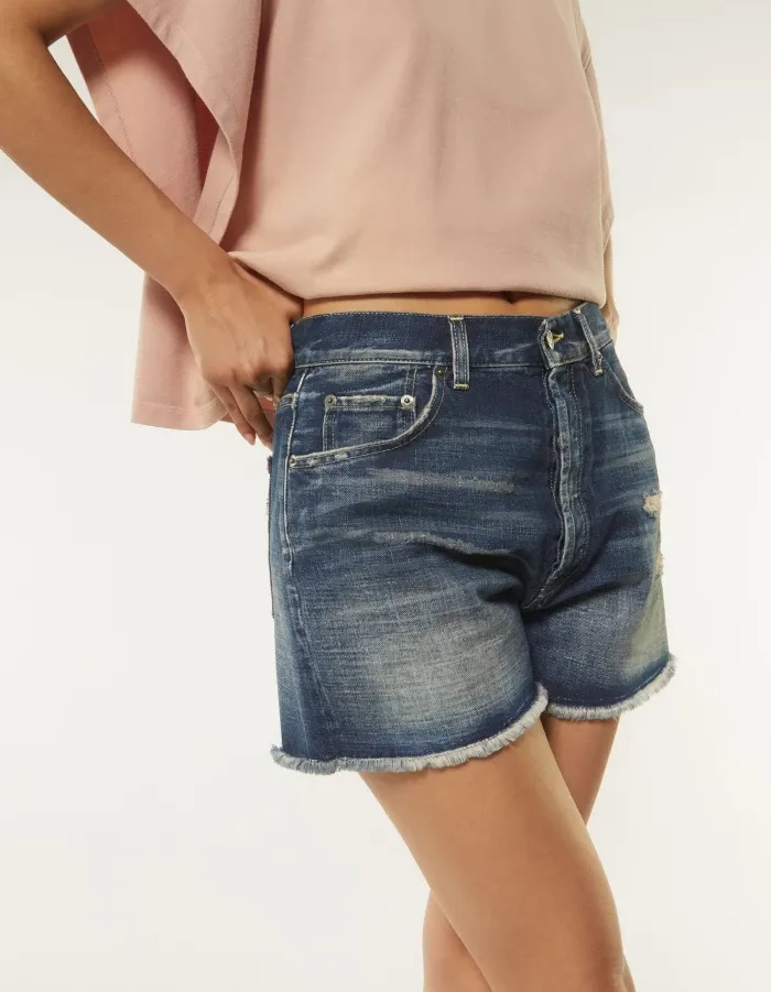 Logo Denim Shorts