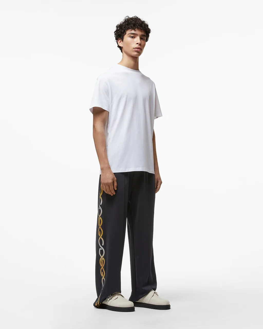 Chain-Print Elasticated-Waistband Track Pants