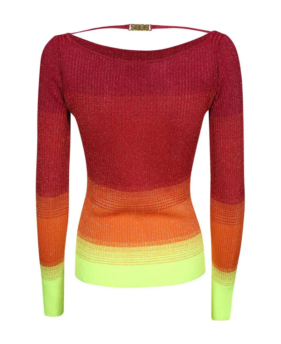 Gcds Boat Neck Ribbed-Knit Jumper