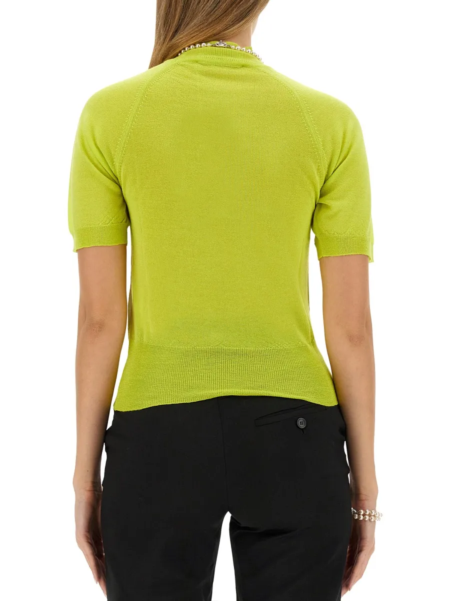 Vivienne Westwood Orb Embroidered Short-Sleeved Knitted Jumper
