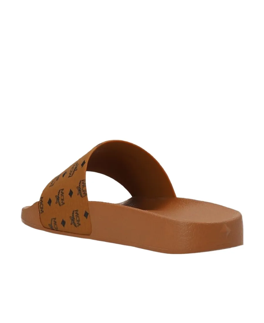 Mcm Monogram Printed Slip-On Slides