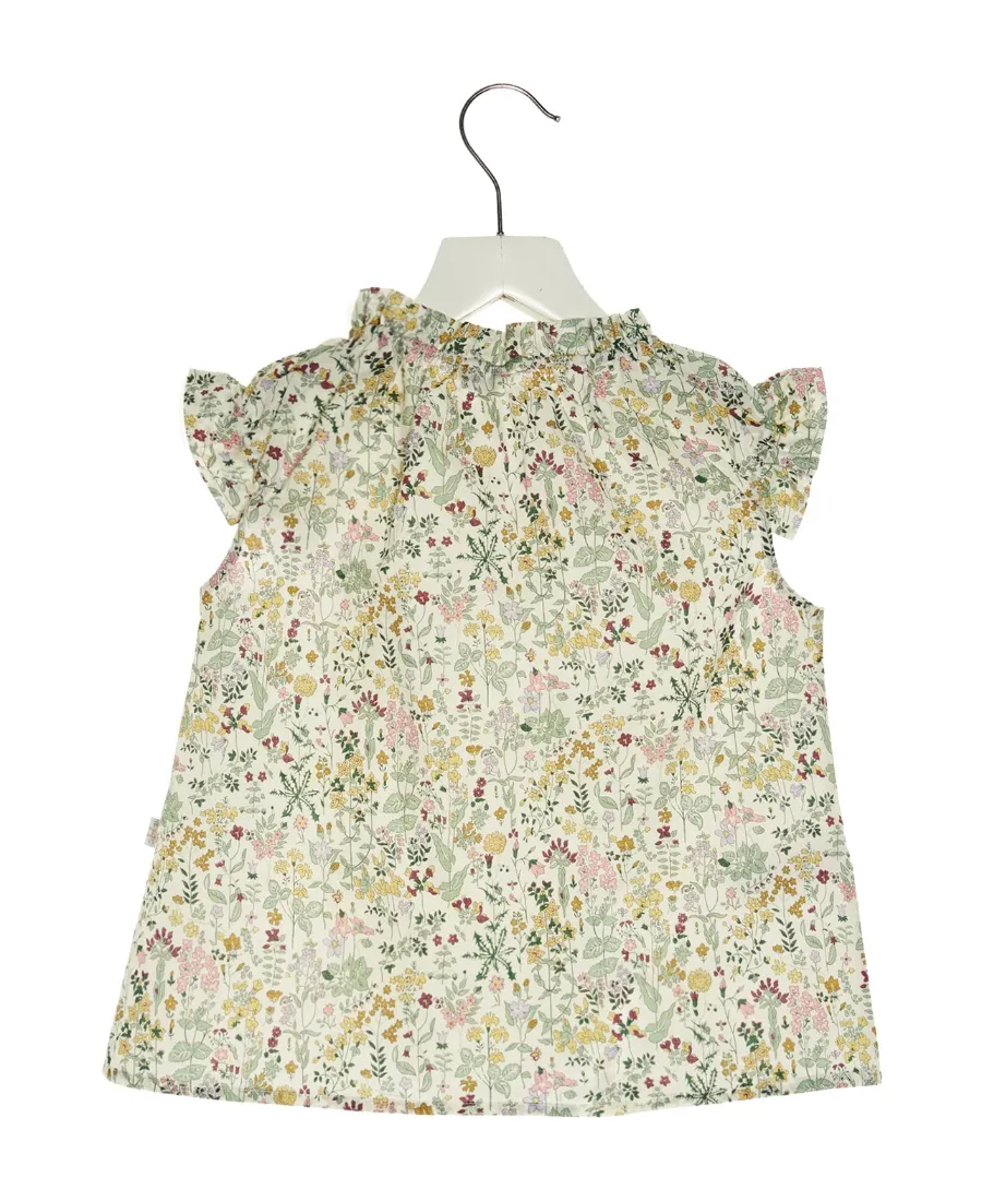 Floral-Print Ruffle-Detail Blouse