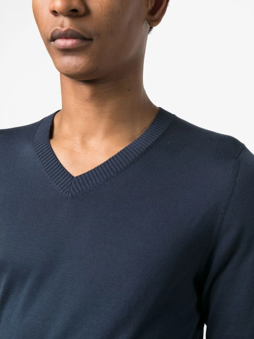 V-Neck Rib-Trimmed Jumper