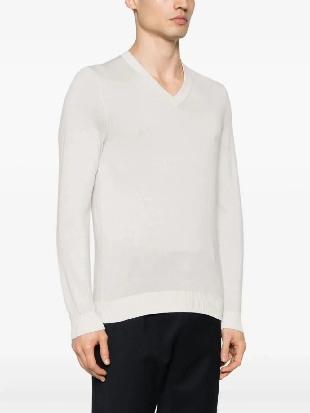 V-Neck Cotton Jumper